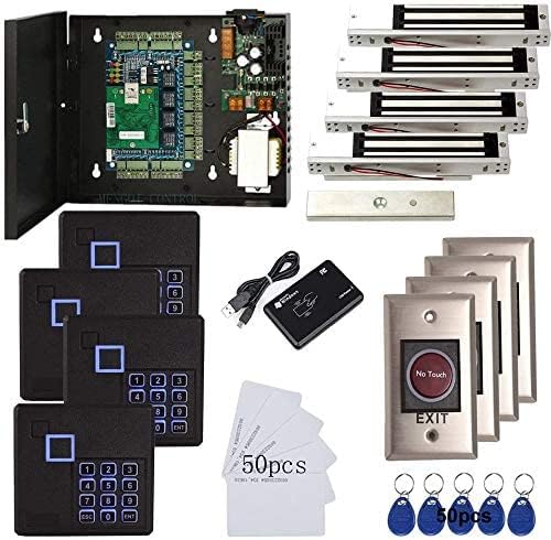 4 Door Access Control System Kit w/ Maglocks and Keypads