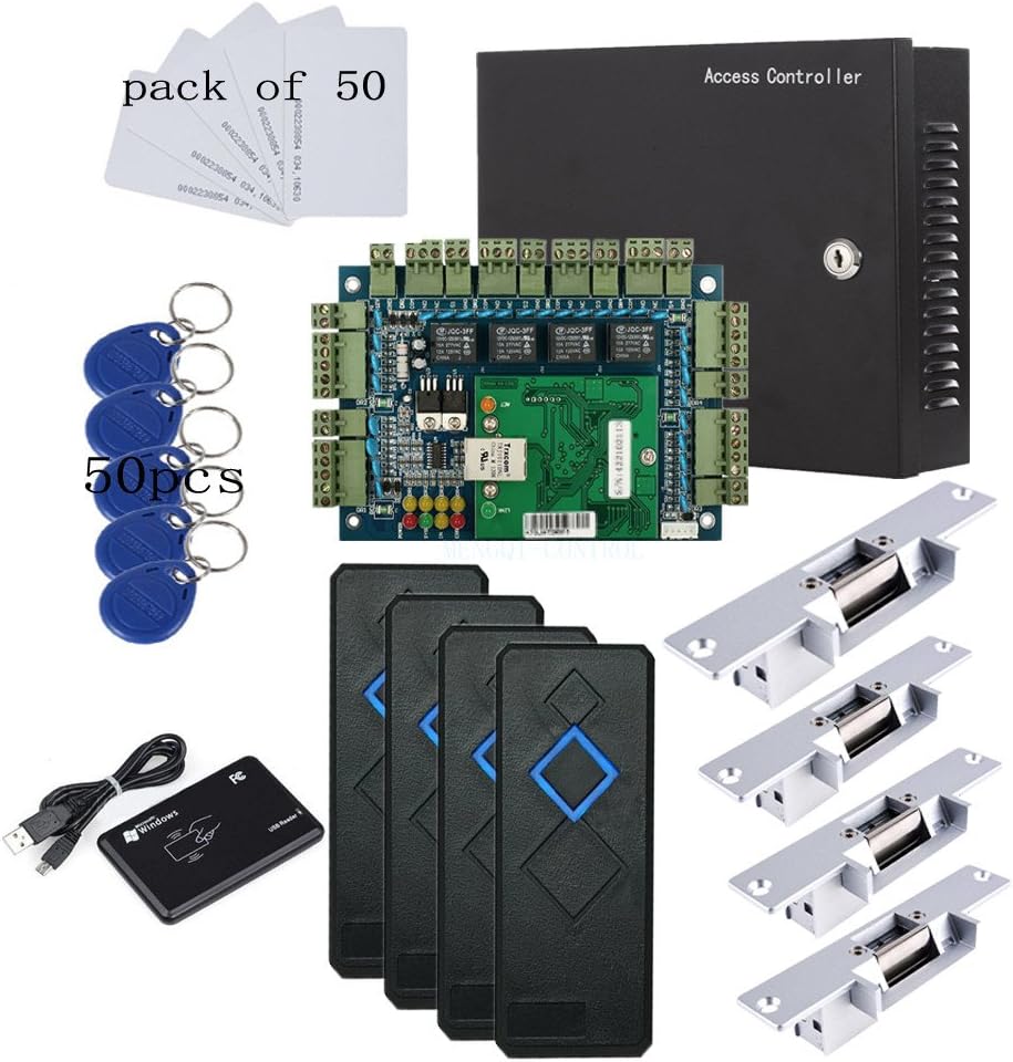 4 Door Access Control System Kit w/ Electric Strikes