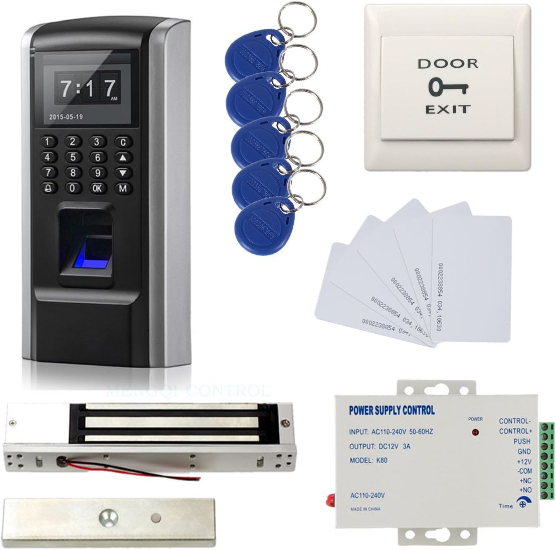 Single Door Bio-metric KeyFob Maglock System w/ Keypad and Fobs