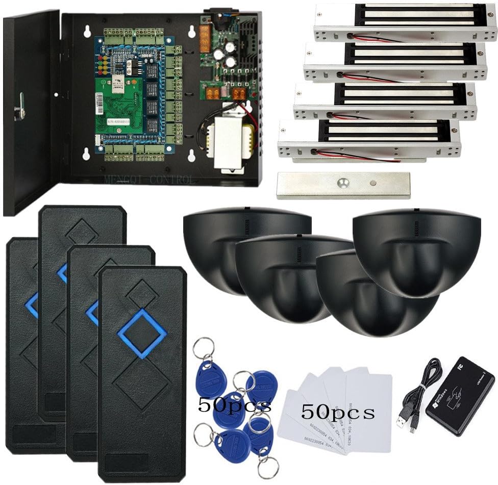 4 Door Access Control System Kit w/ Maglocks and Motion Detectors